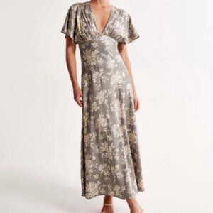 Floral Gray Maxi Dress